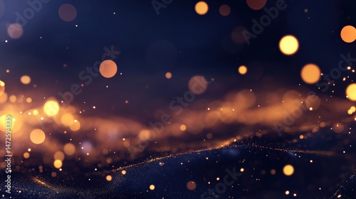 Golden light bokeh effect backdrop