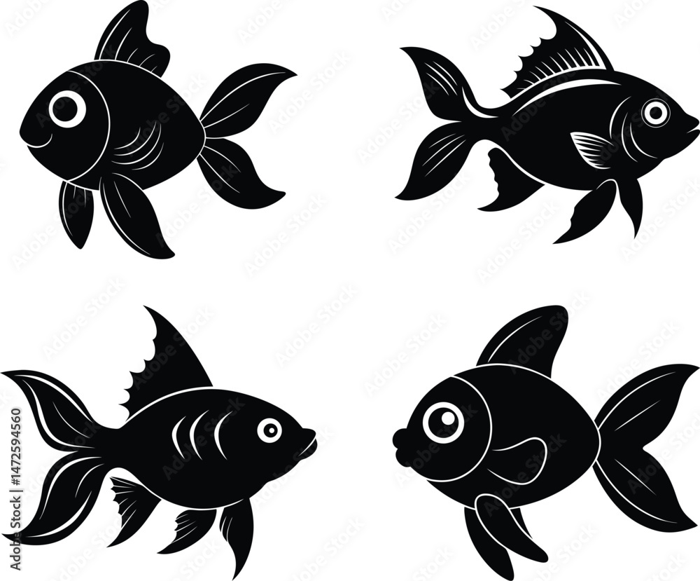 Fototapeta premium gold fish vector art and illustration