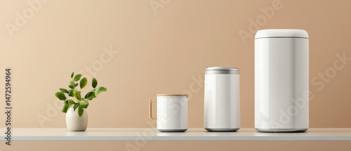 Wallpaper Mural Three vessels on shelf Torontodigital.ca