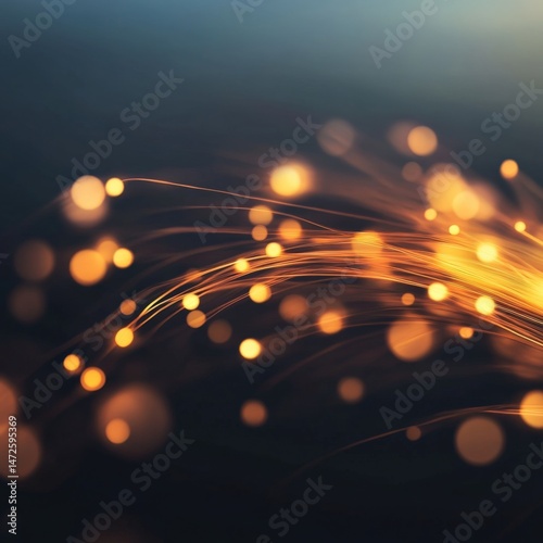 Blurred light trails and bokeh