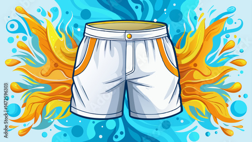 white short pant for male mock up use, isolated on Very beautiful white background