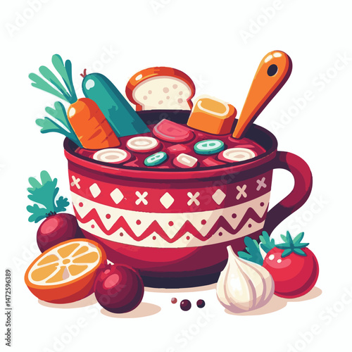 soup, food, borscht, bowl, ukrainian, dish, lunch, dinner, vegetable, beet, cream, cuisine, borsch, beetroot, red, meat, traditional, healthy, meal, homemade, hot, gourmet, plate, garlic, tasty, cooki
