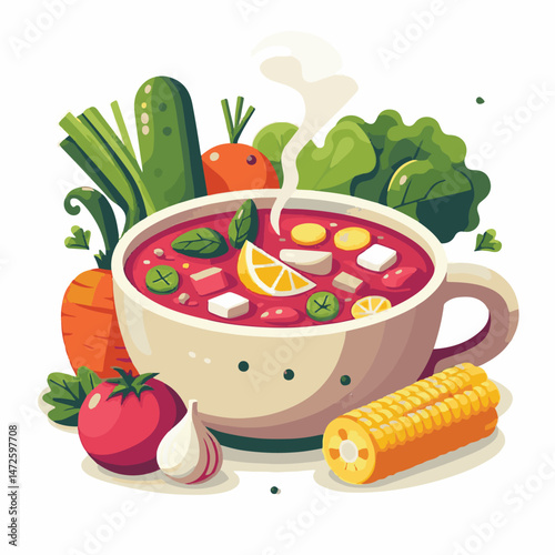 soup, food, borscht, bowl, ukrainian, dish, lunch, dinner, vegetable, beet, cream, cuisine, borsch, beetroot, red, meat, traditional, healthy, meal, homemade, hot, gourmet, plate, garlic, tasty, cooki