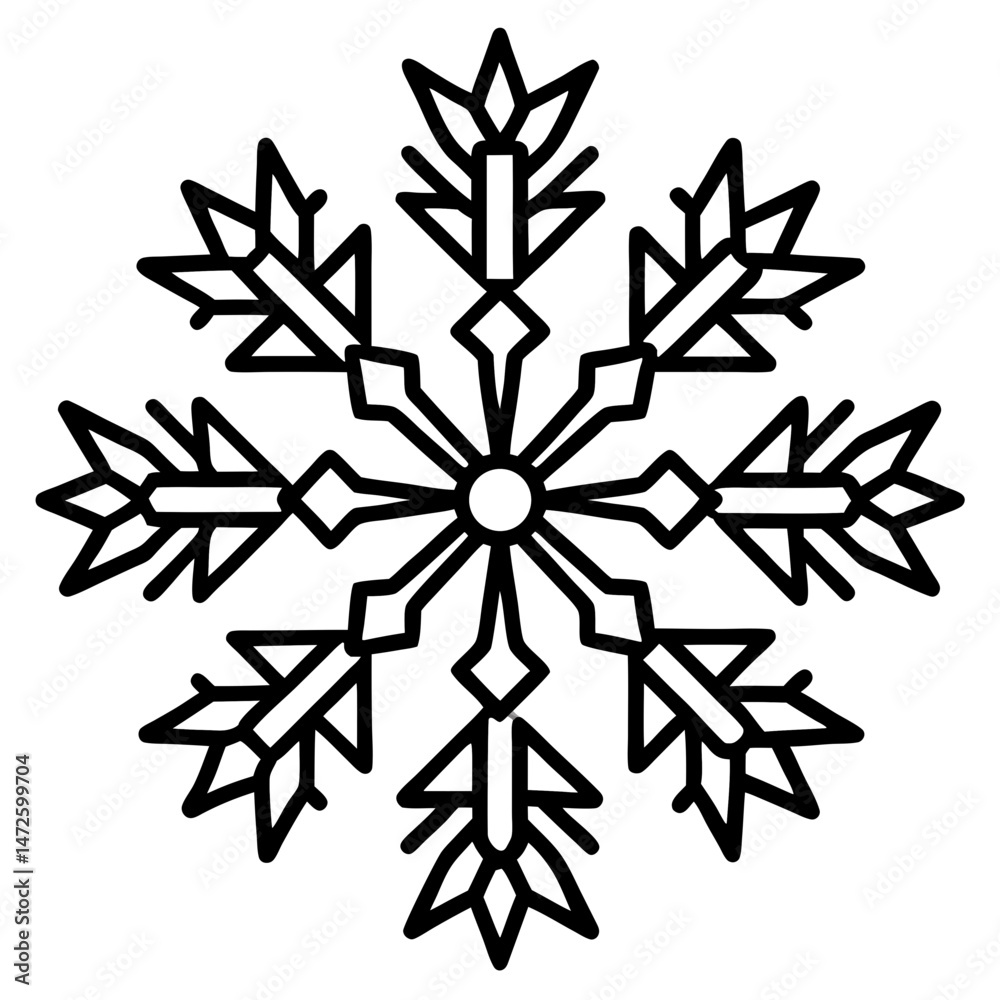 Snowflake Vector Set – Various Styles on White Background Snowflake Vector Set – Various Styles on White Background