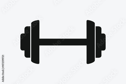 Abstract Strength And Fitness Icons Silhouette, dumbbell  Symbols, Active Lifestyle