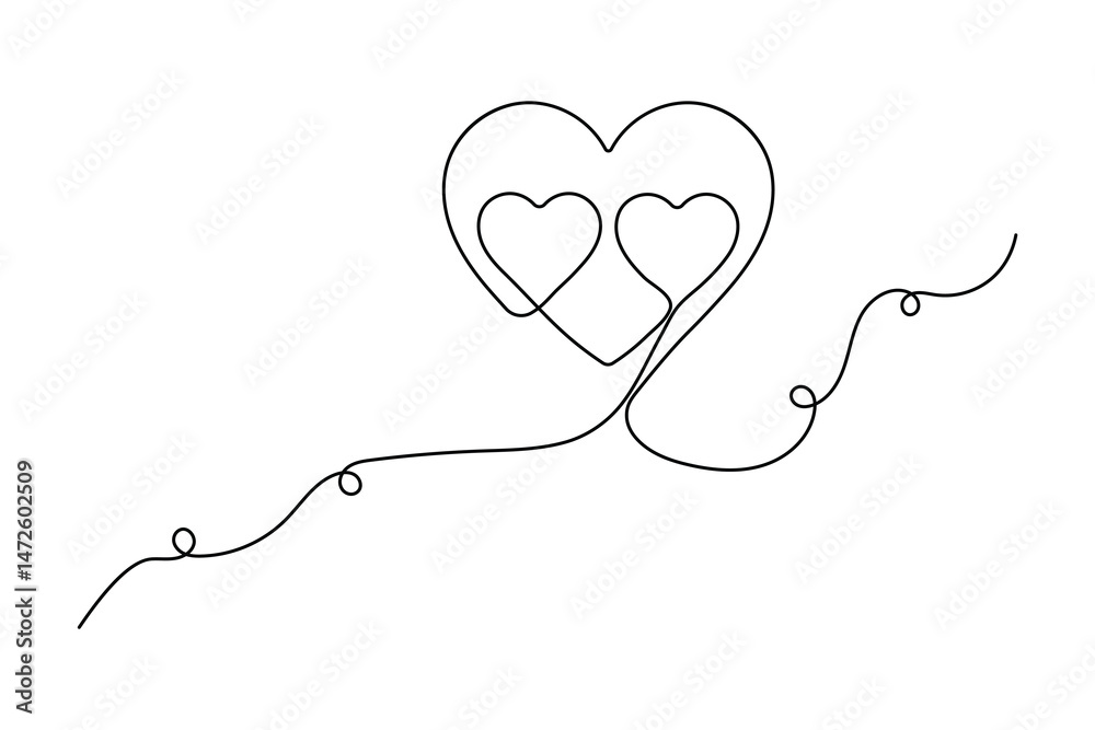 Heart shape continuous one line drawing minimalist single line unique vector illustration Heart shape continuous one line drawing minimalist single line unique vector illustration