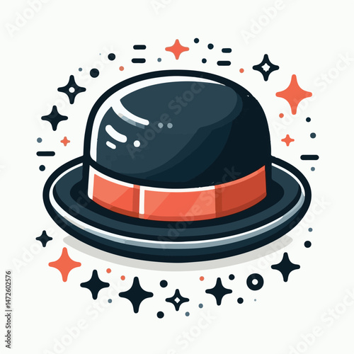 hat, style, vintage, black, isolated, fashion, retro, man, male, gentleman, elegant, clothing, bowler, white, bowler hat, accessory, suit, illustration, cap, design, classic, english, background, clot