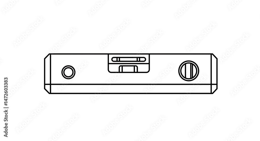Fototapeta premium Level Tool Outline Simple Black and White Engineering