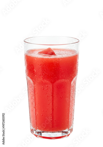 Wallpaper Mural Refreshing pink slushy drink in clear glass. Water droplets accent cool, textured beverage Torontodigital.ca