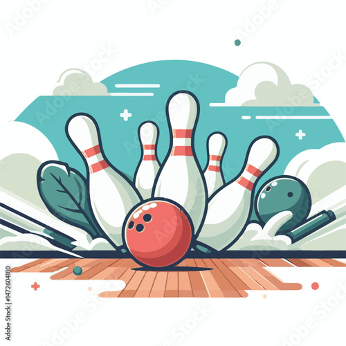 bowling, competition, ball, game, leisure, sport, bowl, fun, alley, hobby, play, strike, lane, activity, recreation, design, indoor, sphere, pin, sports, success, equipment, entertainment, score, vect