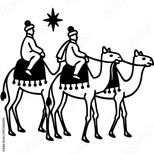 Three Wise Men on Camels – Minimal Vector on White