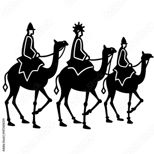 Three Wise Men on Camels – Minimal Vector on White