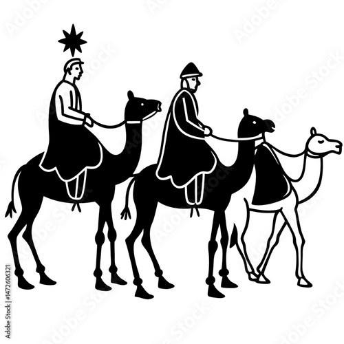 Three Wise Men on Camels – Minimal Vector on White
