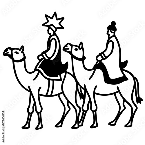 Three Wise Men on Camels – Minimal Vector on White