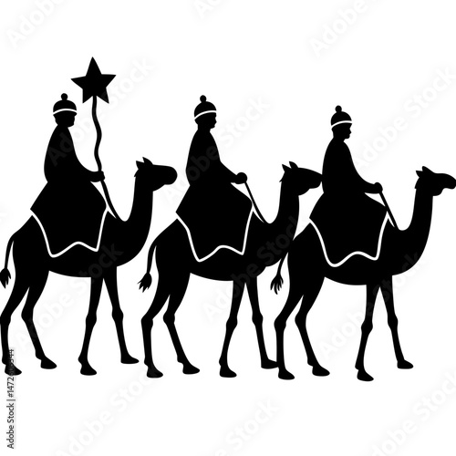 Three Wise Men on Camels – Minimal Vector on White