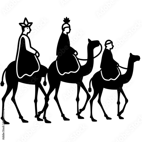 Three Wise Men on Camels – Minimal Vector on White
