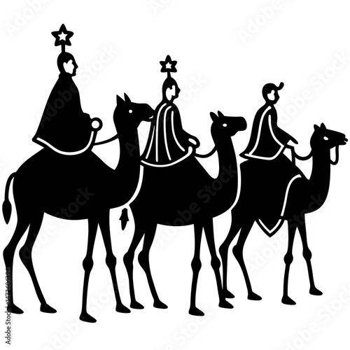 Three Wise Men on Camels – Minimal Vector on White