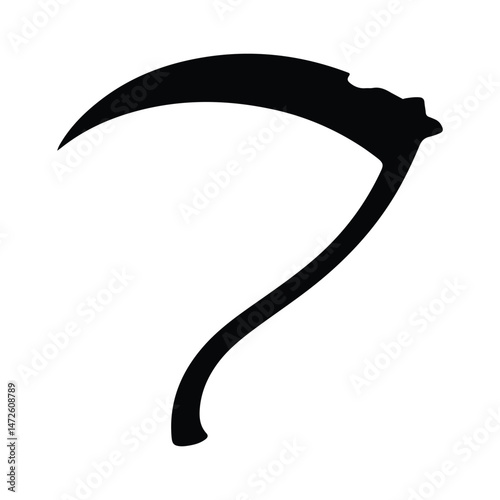 Scythe Silhouette  Icon Design Element vector on Isolated White Background