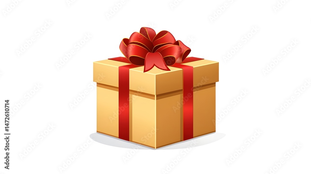 Obraz premium Christmas Box Gift Icon Silhouette: Symbol Design for Holiday Gifting
