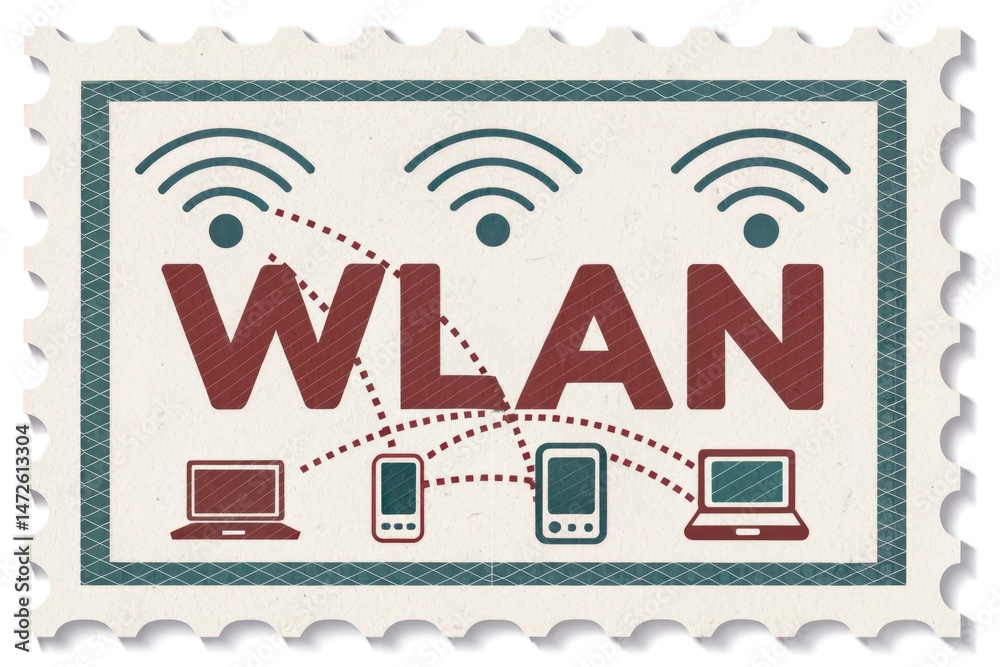 Obraz premium Wireless Local Area Network Concept with Devices Illustration