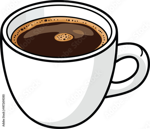Coffee Cup Illustration Black Coffee
