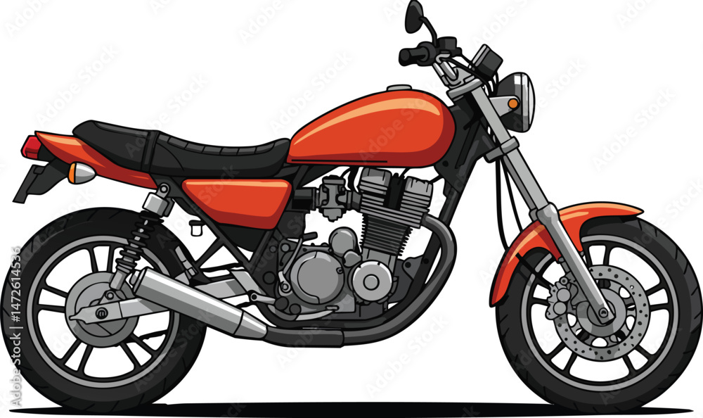 Fototapeta premium Orange Motorcycle HD Image