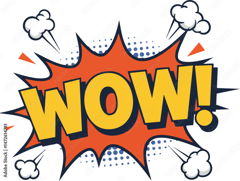 Fototapeta premium WOW Comic Book Speech Bubble PNG