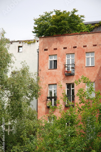 Berlin, green living concept, multi family buildings and yard