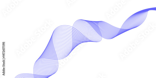 Abstract blue background with a glowing abstract waves. Abstract wave element for design. Digital frequency track equalizer, Futuristic background design. Long exposure, Light painting photography.