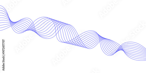 Abstract blue background with a glowing abstract waves. Abstract wave element for design. Digital frequency track equalizer, Futuristic background design. Long exposure, Light painting photography.