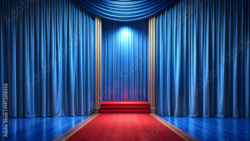 Wallpaper Mural red stage with curtains and spotlight Torontodigital.ca