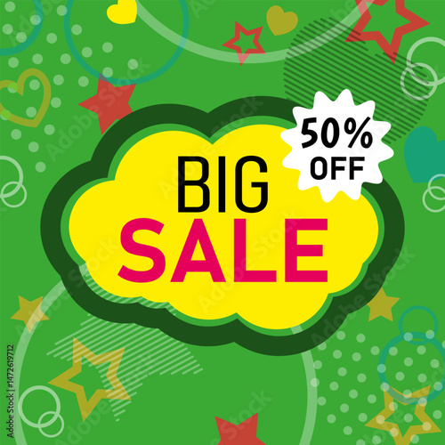 Big sale background template. special offer promo with dynamic shape background.