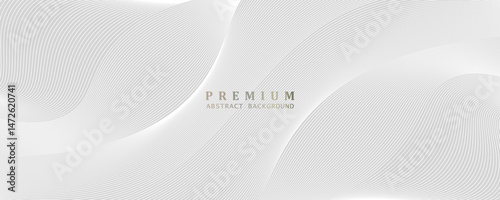 Premium background design with diagonal line pattern in grey colour. Vector white horizontal template for business banner, luxury voucher, prestigious gift certificate