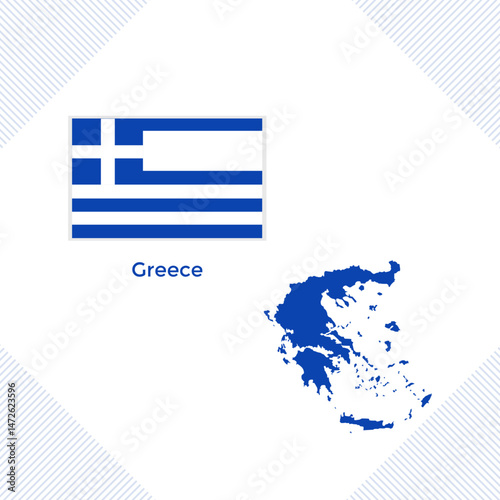 Greece flag and map illustration