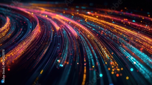 Abstract swirling streams of light
