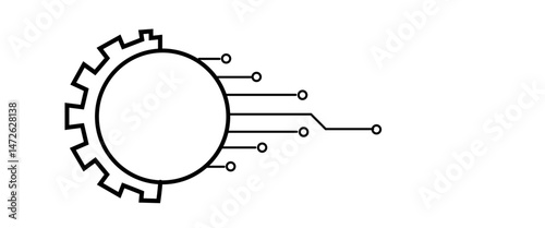 Vector digital technology flat icon concept on white background.