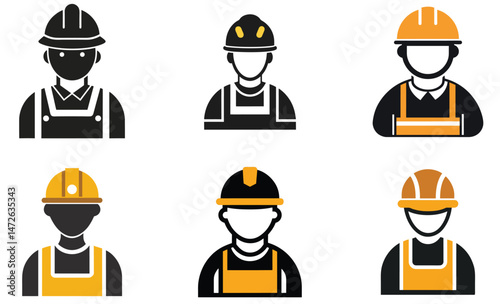 Construction Worker Icons Set