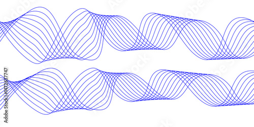 Abstract blue background with a glowing abstract waves. Abstract wave element for design. Digital frequency track equalizer, Futuristic background design. Long exposure, Light painting photography.