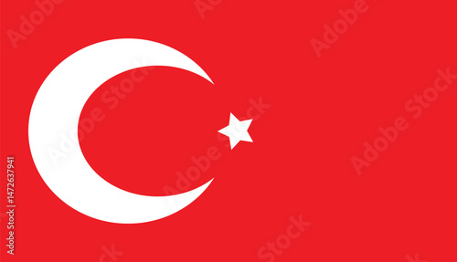 Turkish flag. High quality, official flag of the Turkish state.