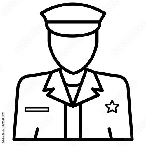 Illustration sailor with stars badge