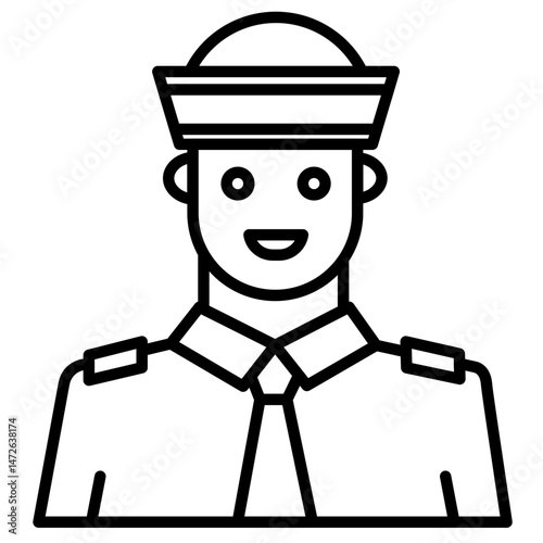 vector illustration of a man captain