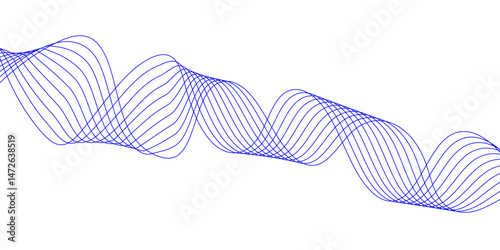 Abstract blue background with a glowing abstract waves. Abstract wave element for design. Digital frequency track equalizer, Futuristic background design. Long exposure, Light painting photography.