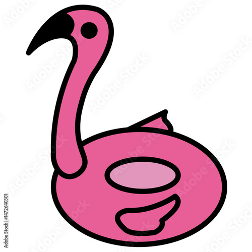 illustration of a floaties flamingo