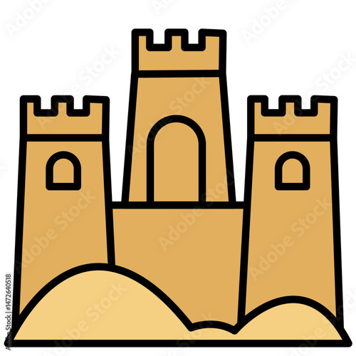 cartoon of a sandcastle