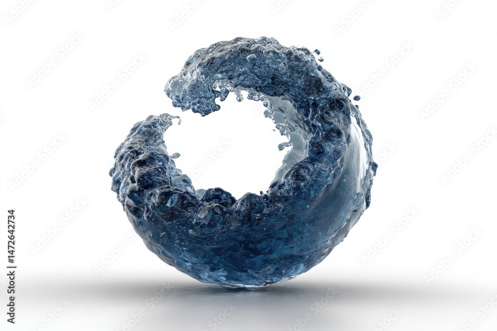 Fototapeta premium Abstract Water Splash in Sphere Shape Representing Fluidity and Movement in a Dynamic Scene