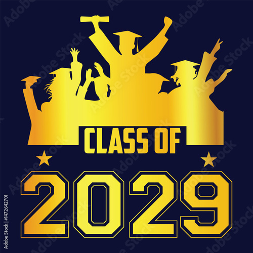 Class of 2029 typography design vector. Text for design, congratulation event, T-shirt, party, high school or college graduate. Editable class of 2029 typography