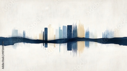 Panel kuchenny z motywem Abstract cityscape skyline, muted tones