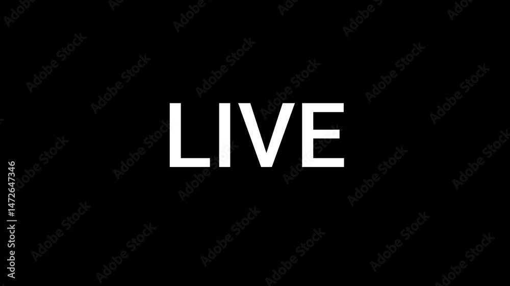 live text animation 4k VIDEO, streaming broadcast opener, online event graphic, real-time notification, dynamic typography
