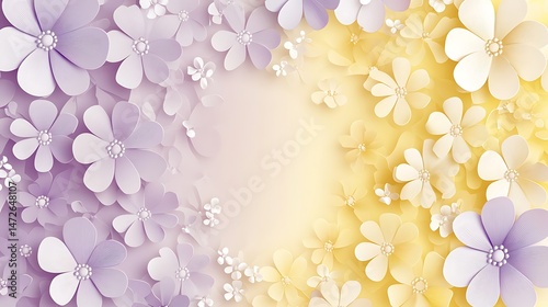 Pastel Paper Flowers Frame. (1)