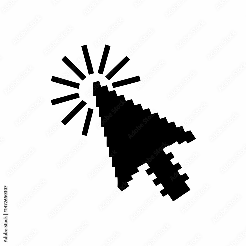 Fototapeta premium creative details Pixel mouse click cursor icon Vector Illustration